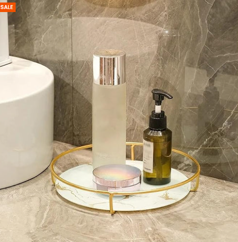 Luxury Round Vanity Organizer Tray