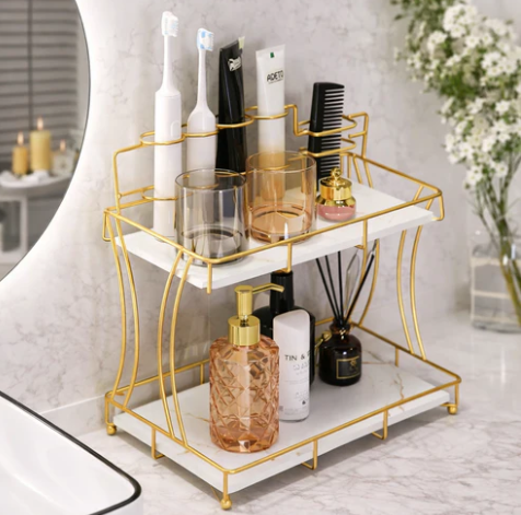 Luxury 2-Tier Bathroom & Vanity Organizer Rack