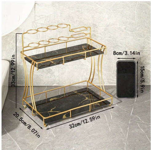 Luxury 2-Tier Bathroom & Vanity Organizer Rack