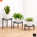 Modern Black Metal Plant Stand Set