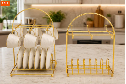 Golden Metal Dish Rack