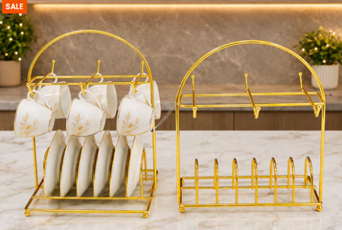 Golden Metal Dish Rack