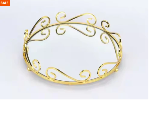Luxury Gold Mirror Tray   Decorative Vanity & Serving Trays