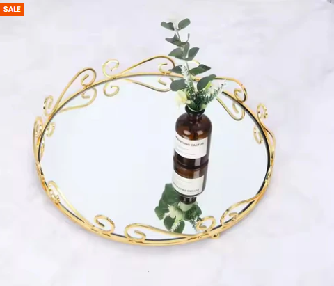 Luxury Gold Mirror Tray   Decorative Vanity & Serving Trays