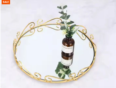 Luxury Gold Mirror Tray   Decorative Vanity & Serving Trays