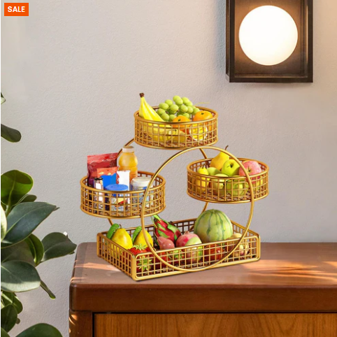 Luxury 4-Tier Fruit & Vegetable Basket Stand