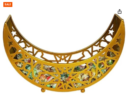 Luxury Golden Crescent Crystal Bowl Decor