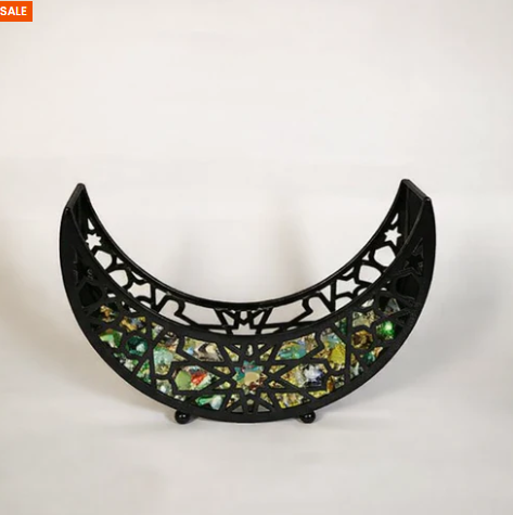 Luxury Golden Crescent Crystal Bowl Decor