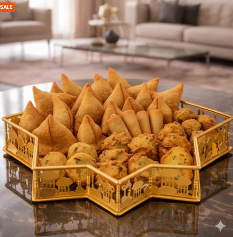 Luxury Golden Star Serving Tray for Snacks & Ramadan Specials
