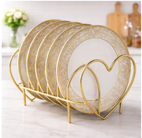Luxury Golden Plate Stand Organizer