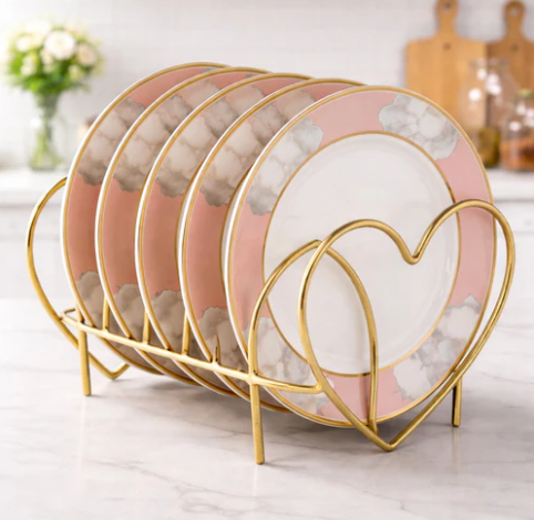 Luxury Golden Plate Stand Organizer