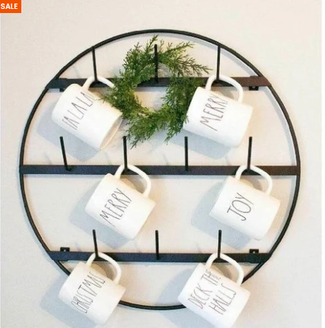 Wall Mounted Coffee Mug Holder Rack