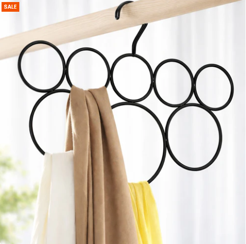 Multi Ring Scarf & Tie Hanger – Space Saving Closet Organizer
