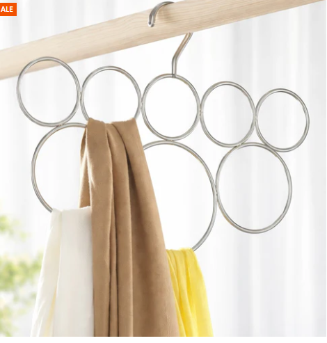 Multi Ring Scarf & Tie Hanger – Space Saving Closet Organizer