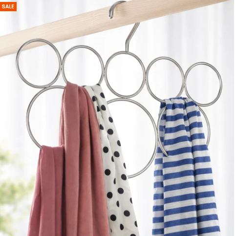 Multi Ring Scarf & Tie Hanger – Space Saving Closet Organizer