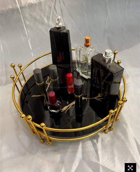 Round Serving, jewelry, makeup tray