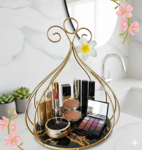 Golden Bloom Luxury Perfume & Vanity Organizer