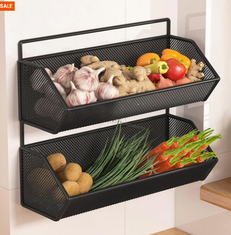 Wall Mounted Multi-Purpose Kitchen Storage Rack