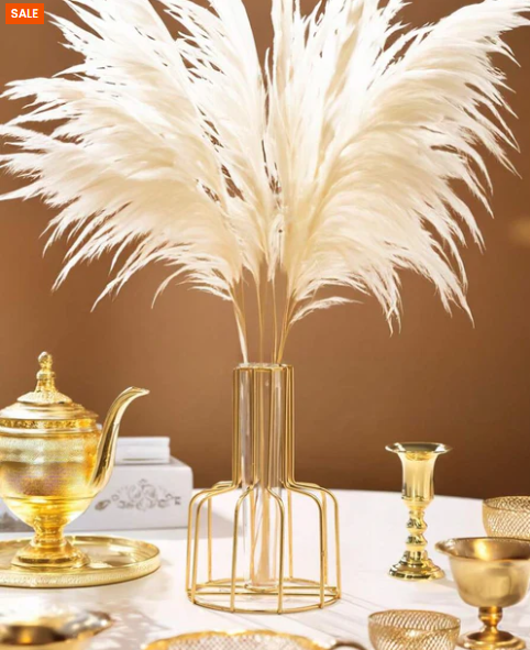 Metal Flower Vase With Transparent Tube
