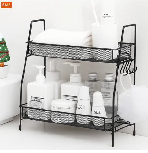 2-Tier Bathroom Shelf Organizer countertop