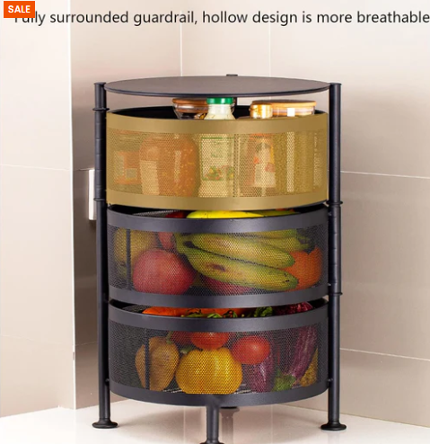 3-Tier Metal Vegetable Trolley