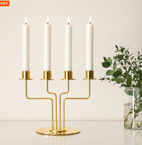Golden Brass Candle Stand