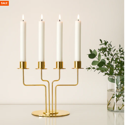 Golden Brass Candle Stand