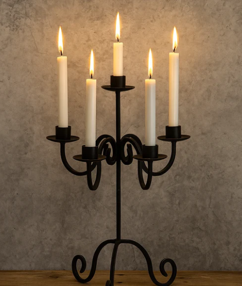 Elegant 5-Arm Metal Candle Holder