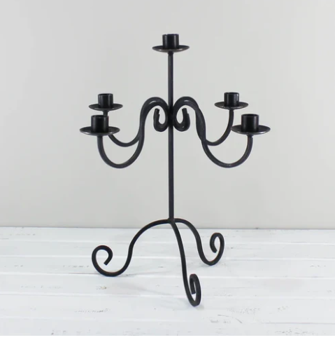 Elegant 5-Arm Metal Candle Holder
