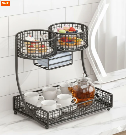 Mesh Countertop Serving & Organizer Stand