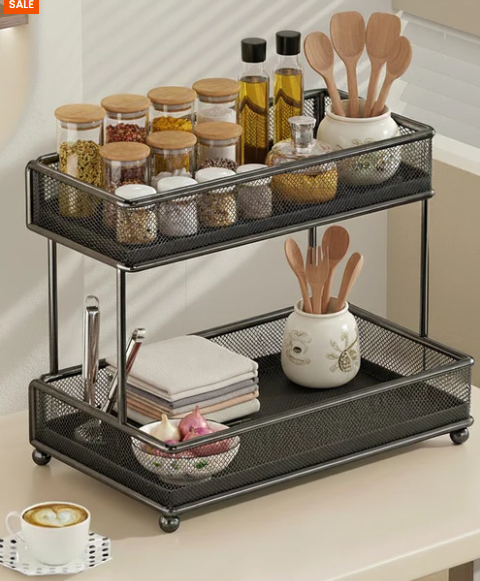 Metal Mesh Makeup & Countertop Organizer