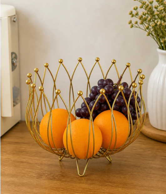 Geometric Metal Wire Fruit Basket