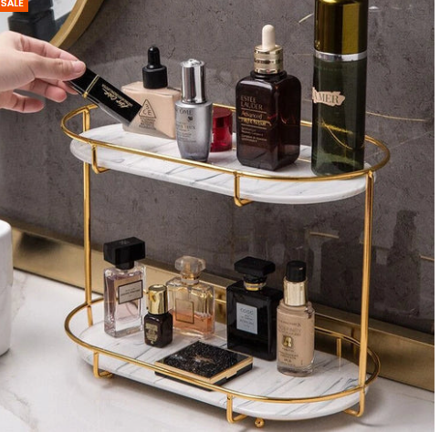 Golden Makeup & Perfume Rack