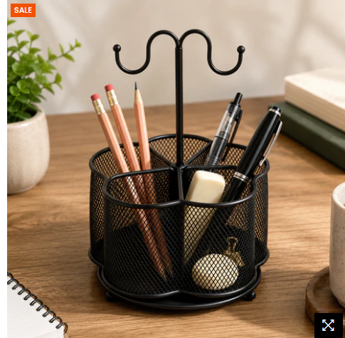 360° Rotating Mesh Pen Holder Organizer