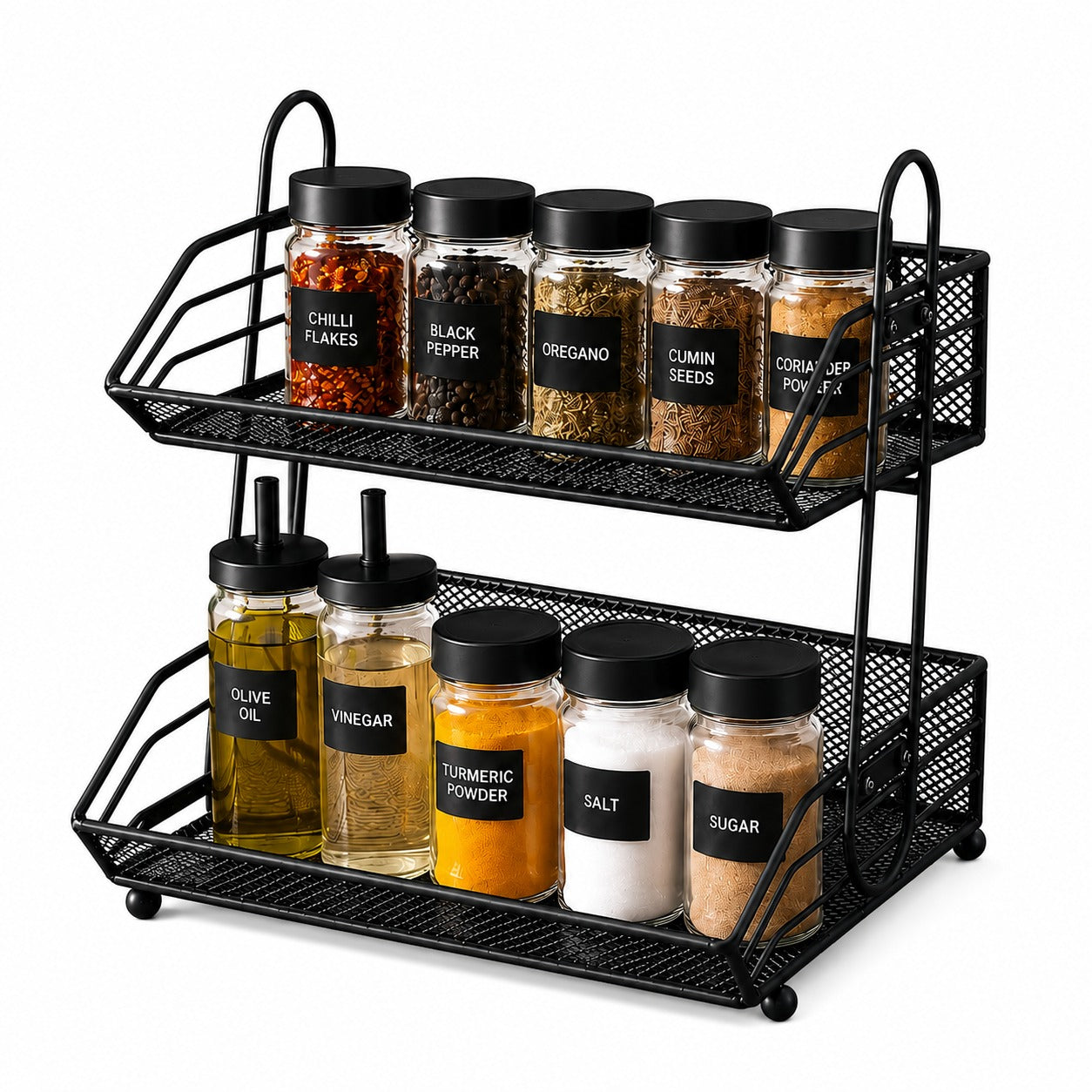 2-Tier Kitchen Spice Rack Organizer