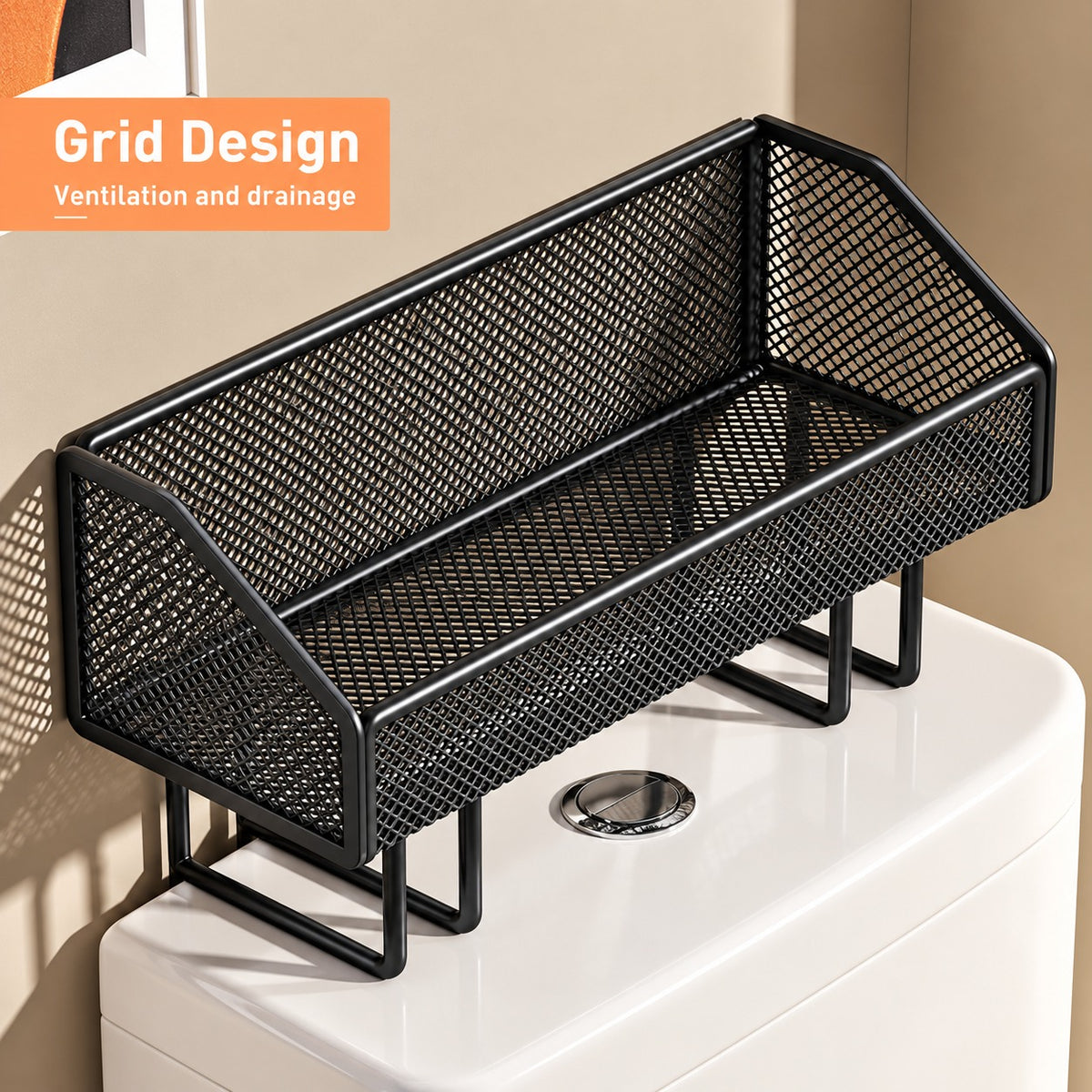 Black Mesh Bathroom Organizer