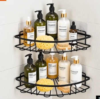 Black Metal Bathroom Corner Organizer