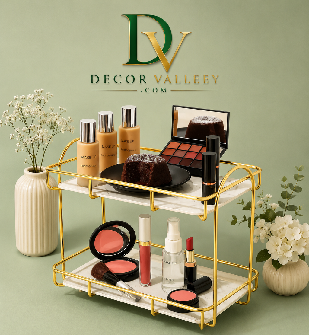 Golden Cosmetic Storage Rack