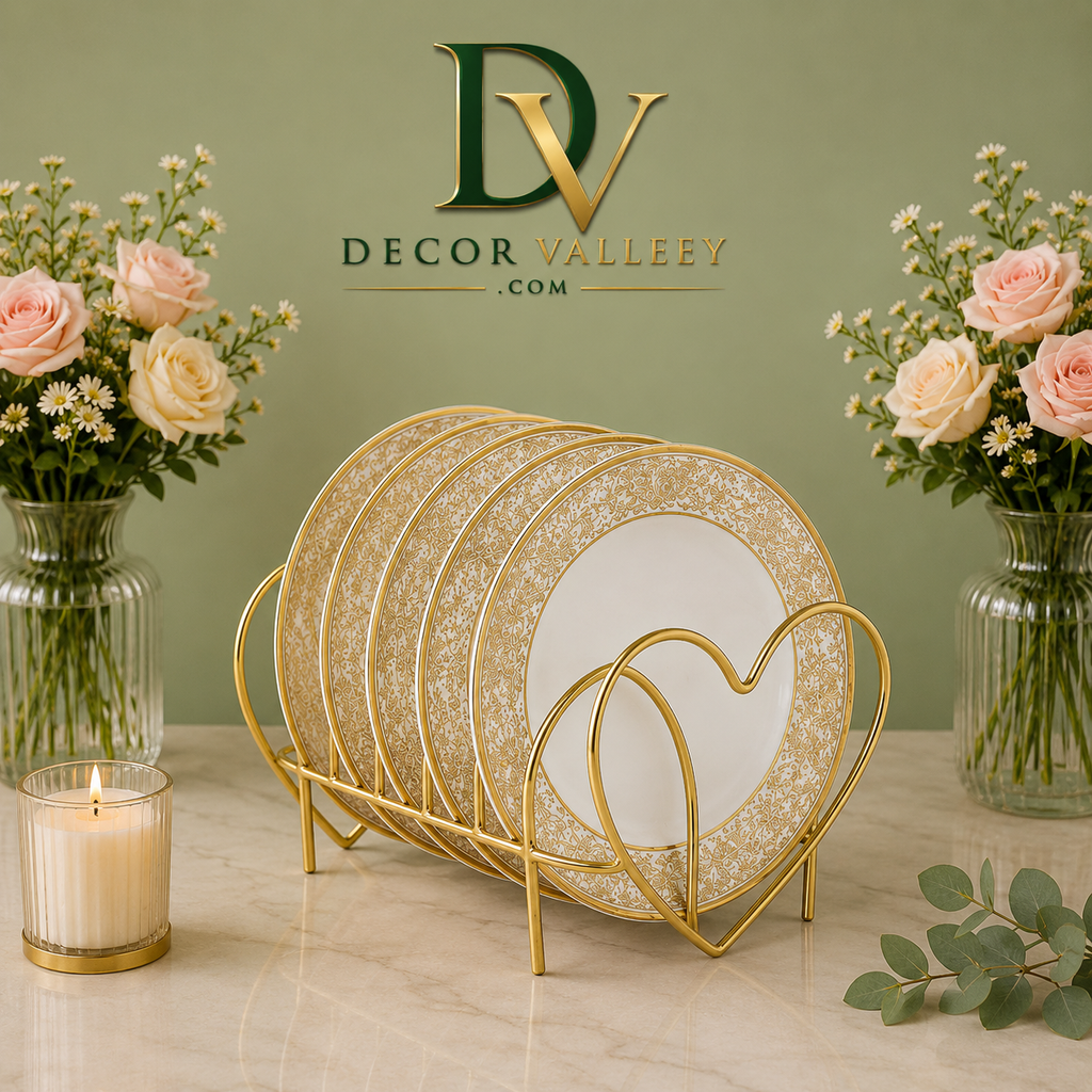 Luxury Golden Plate Stand Organizer