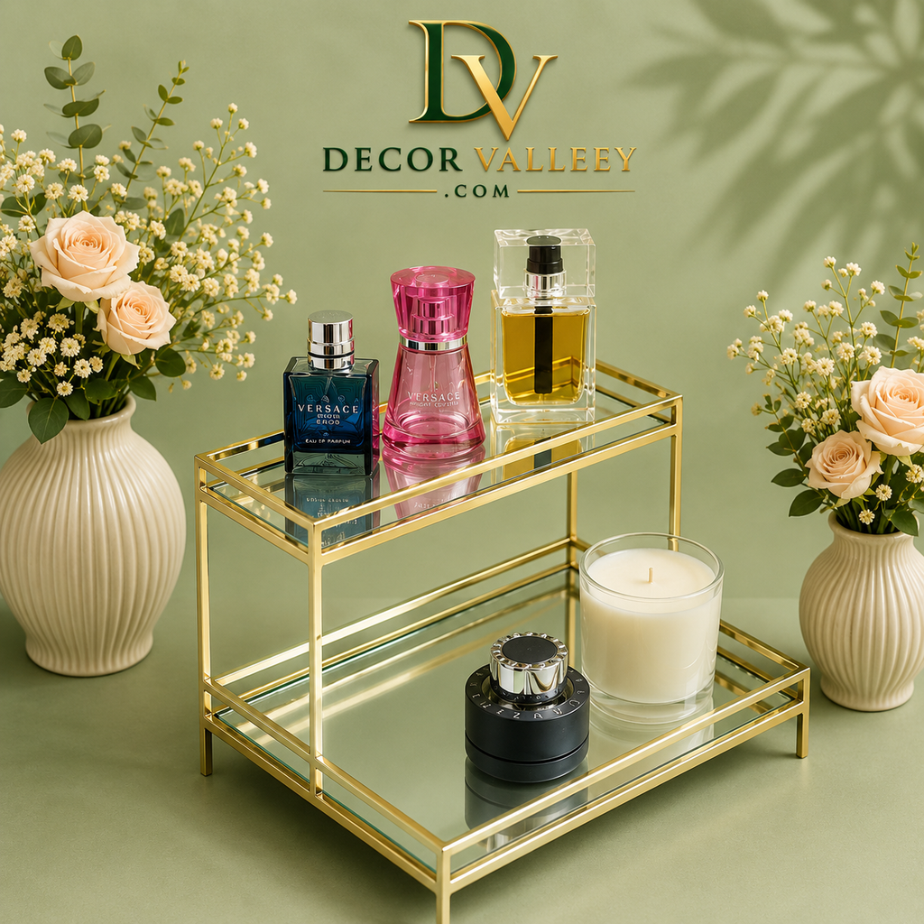 Luxury 2-Tier Glass Makeup Organizer