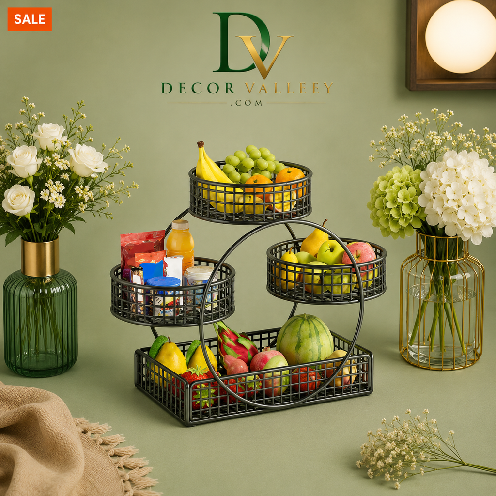 Luxury 4-Tier Fruit & Vegetable Basket Stand