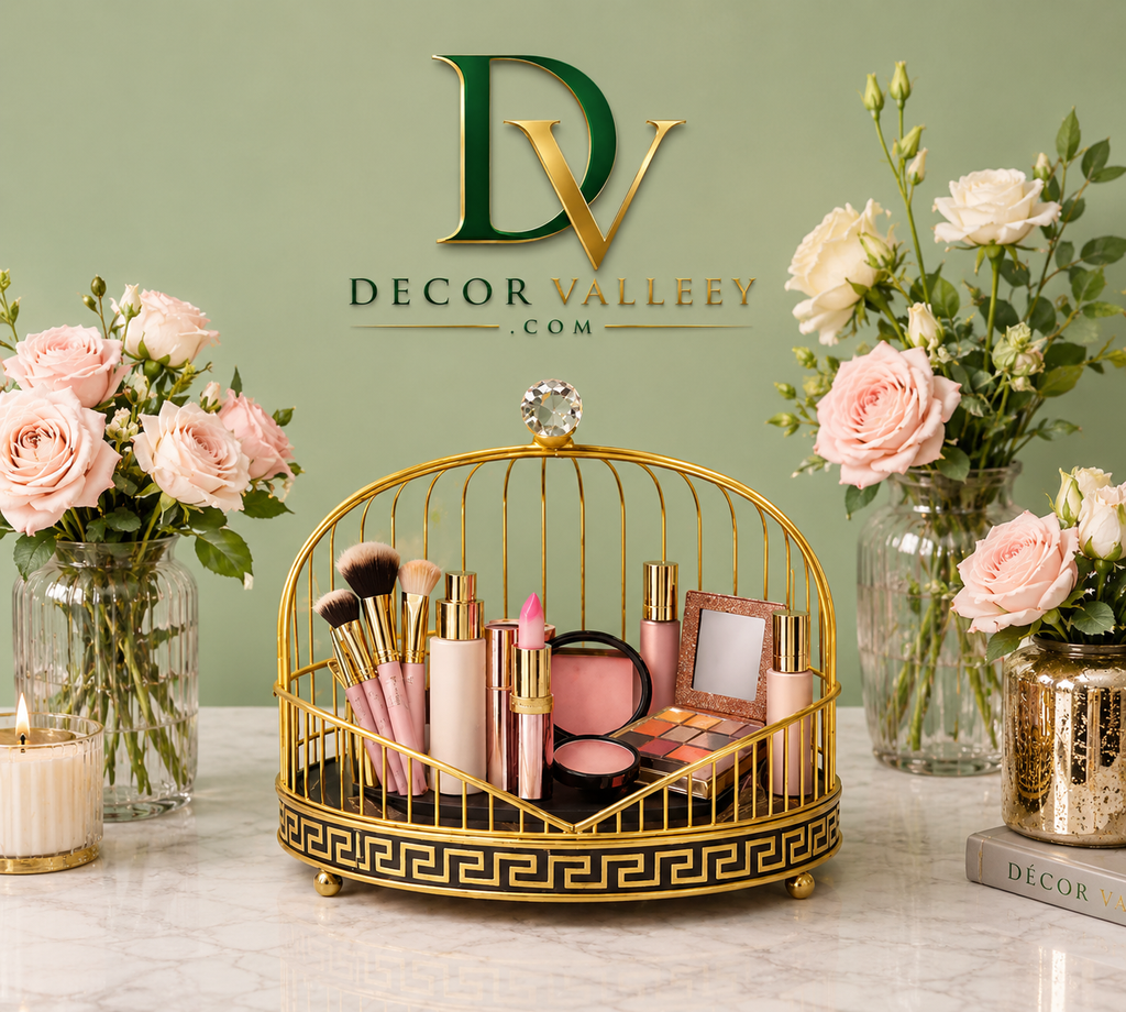 Luxury Golden Makeup Organizer