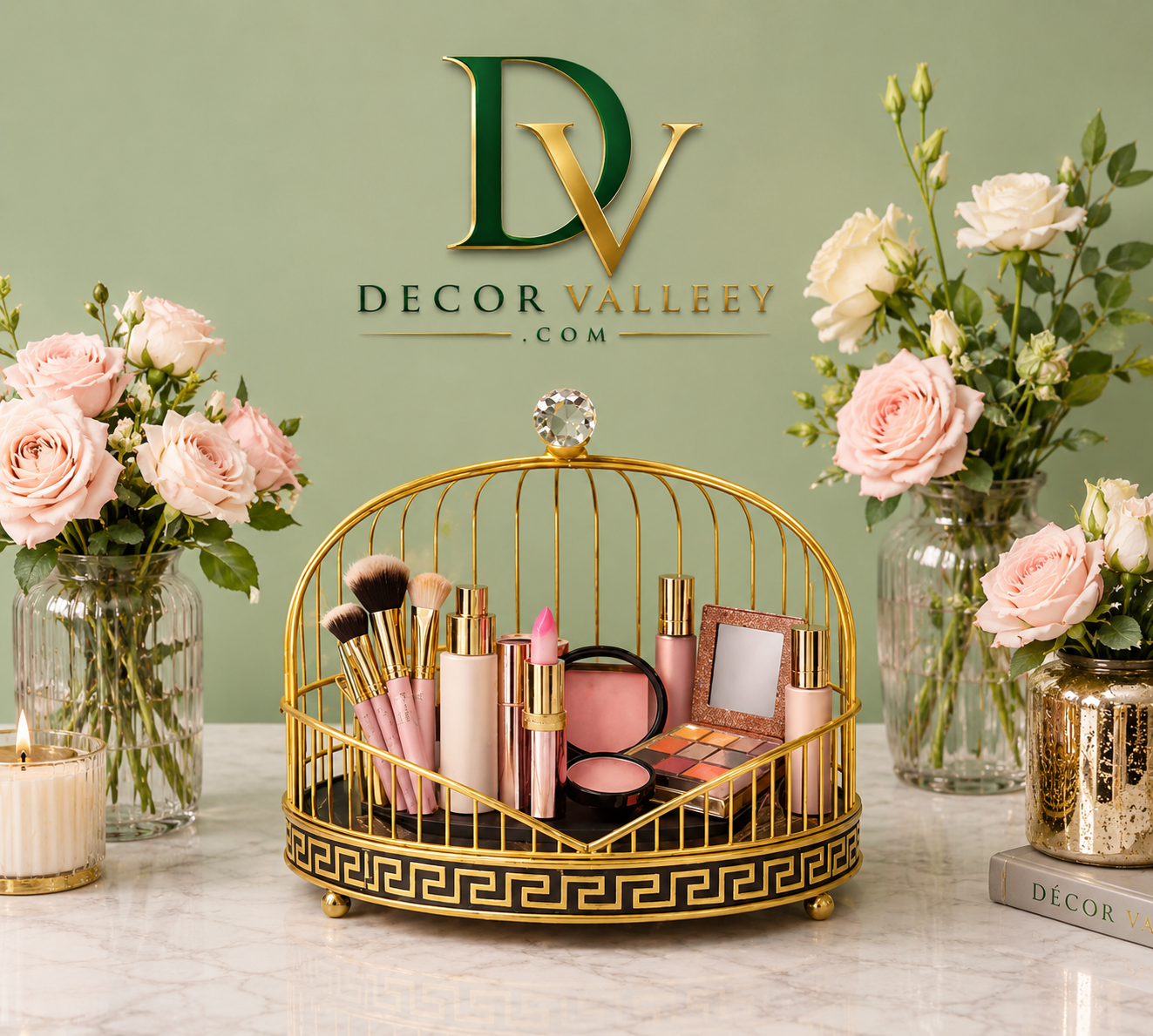 Luxury Golden Makeup Organizer