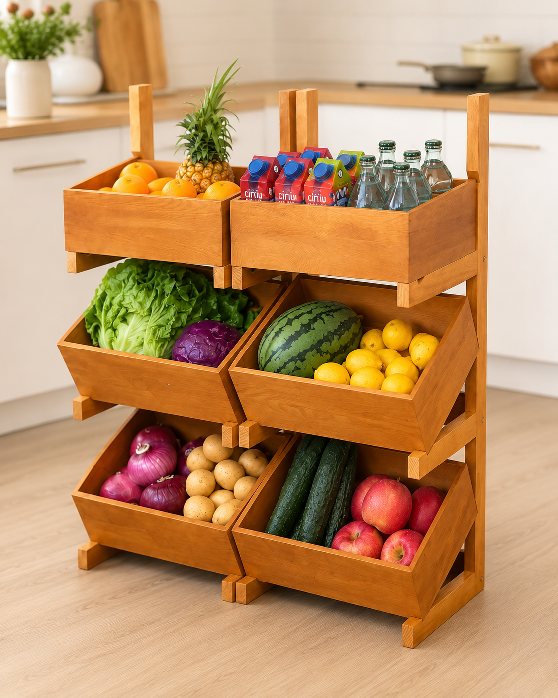 Fruit & Vegetable Storage Rack – Multipurpose Kitchen Organizer
