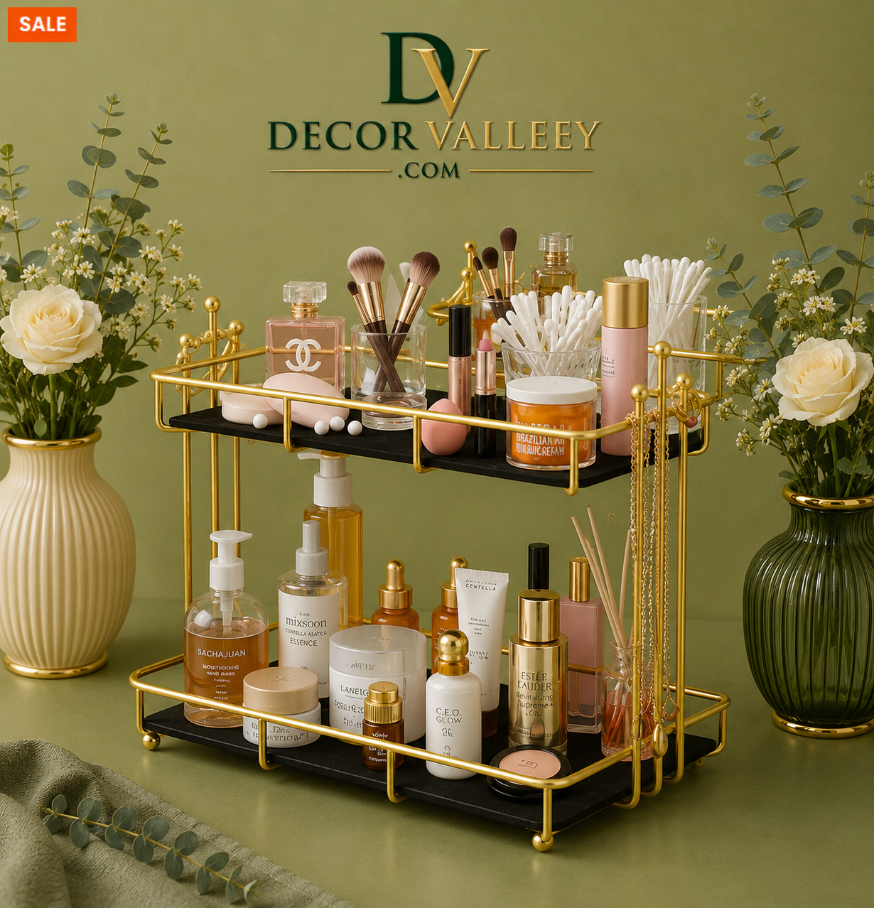 Iron Cosmetics Storage Rack