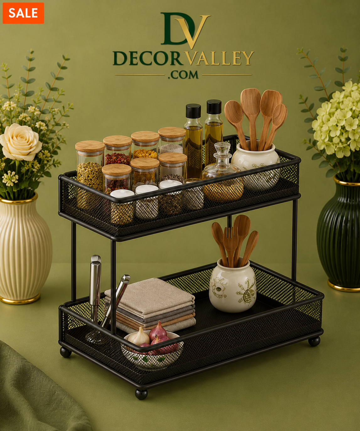 Metal Mesh Makeup & Countertop Organizer