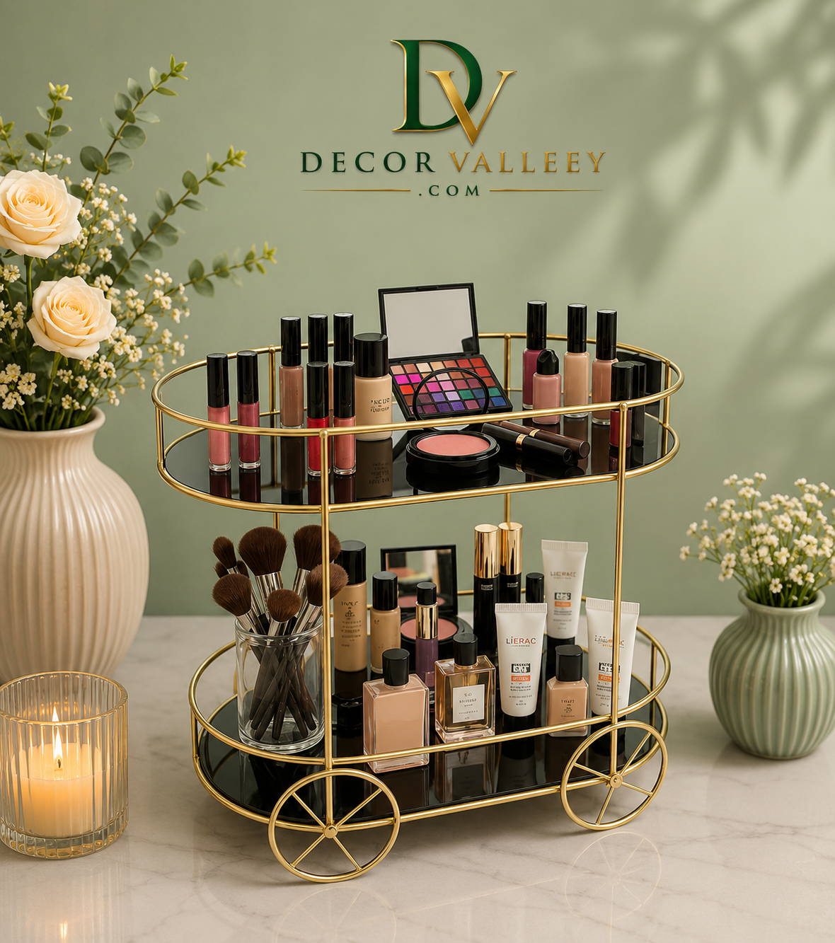 Elegant Cosmetic Display Cart