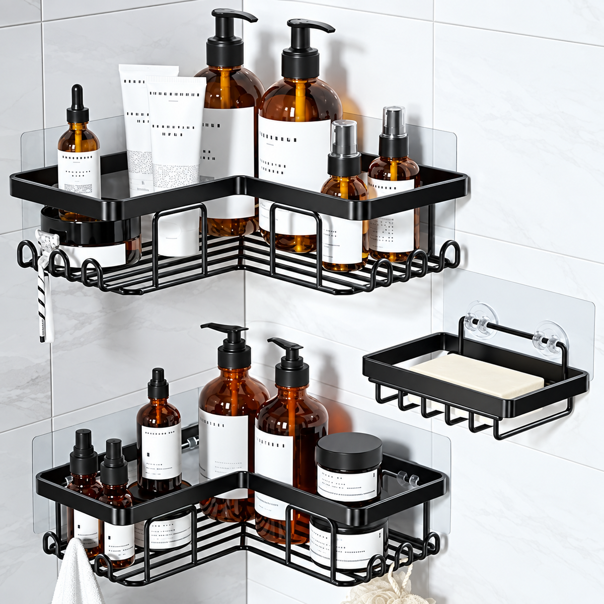 Bathroom Shelf Organizer (3-in-1 Set)