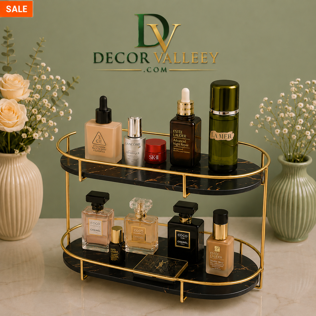 Golden Makeup & Perfume Rack