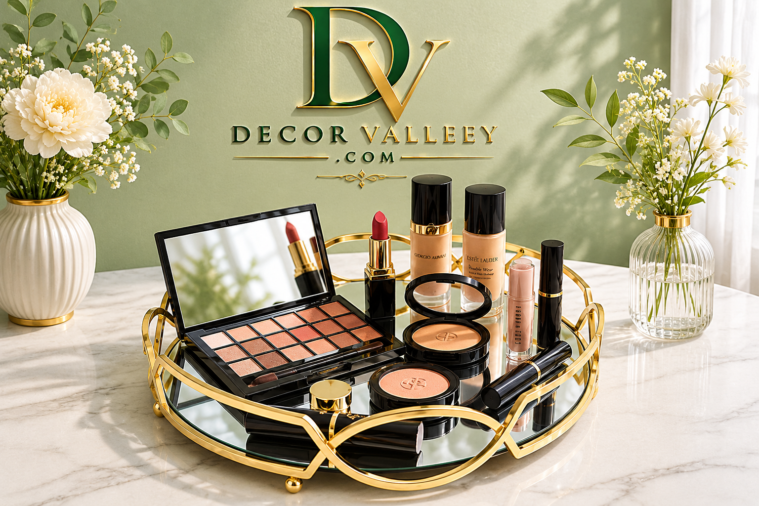 Luxury Gold Mirror Serving Tray